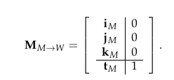 World Matrix using model i,j,k
